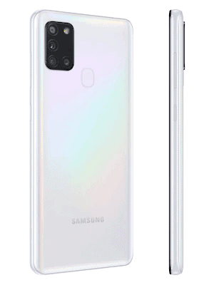 Telekom - Samsung Galaxy A21s - weiß / white (seitlich)