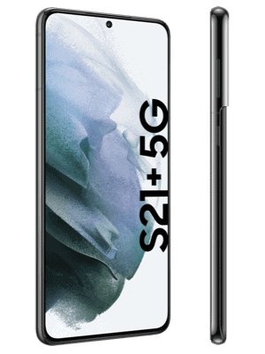 Telekom - Samsung Galaxy S21+ 5G - phantom black (schwarz) - seitlich